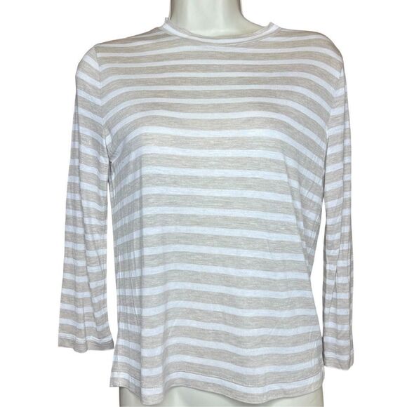 Vince Stripe Bracelet Sleeve Crewneck T-Shirt NWT Size X-Small - Picture 2 of 5